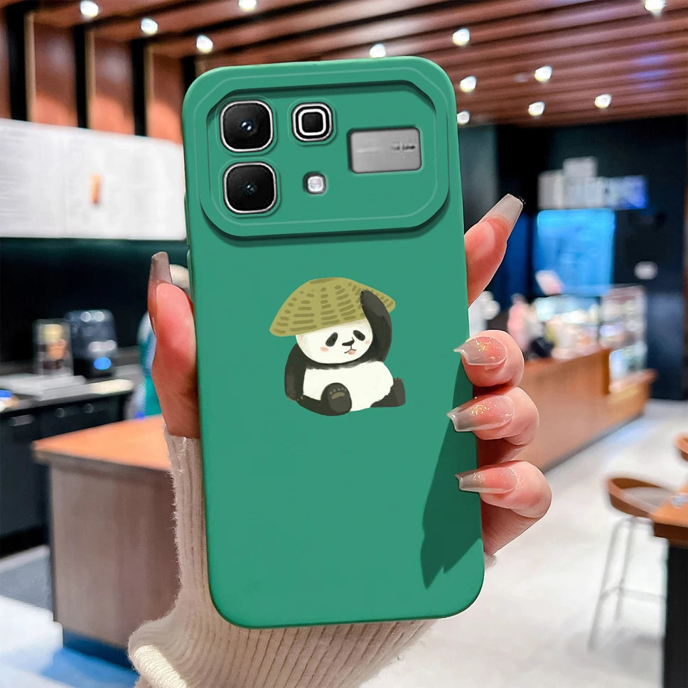 Phone Case For Infinix Note 60 Pro Edge 4G 5G Liquid Silicone High Quality Shockproof Cute Animals Cover