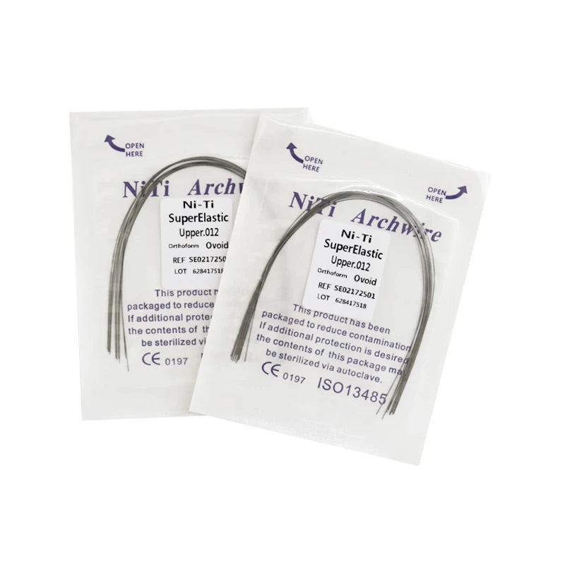 10Pcs/Pack Dental Arch Wires Orthodontic Super Elastic NITI Round Rectangle Archwire Lower/Upper 012/014/016/018/020/16x16/16x22