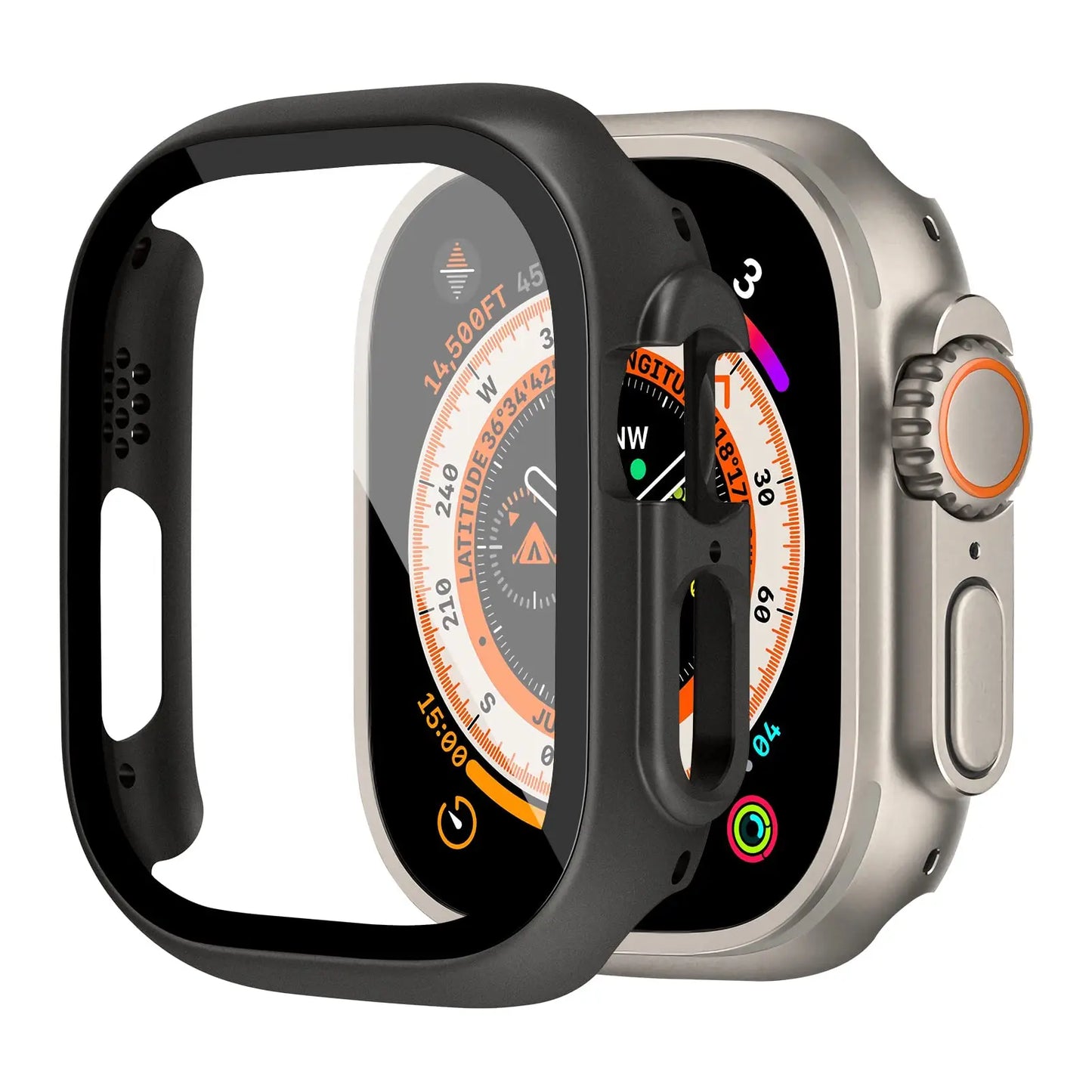 Cover For Apple Watch Ultra 2 3 Case 49mm Accessories PC Shockproof Bumper+Tempered Glass Screen Protector iwatch Series Ultra3