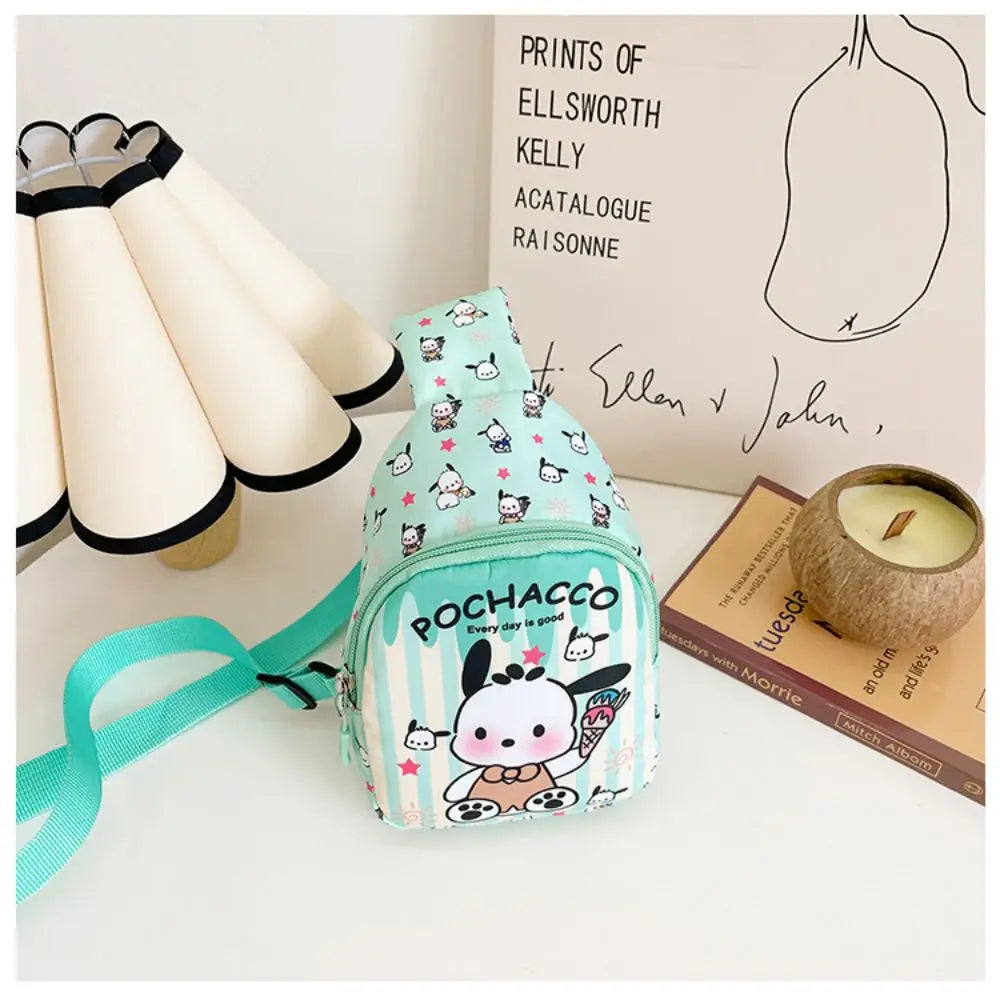 Hello Kitty Children Chest Bag Sanrio figure Kuromi Cute Coin Purse Shoulder Bag Boy Girl Cross Body Bag Fashion Messenger Bag