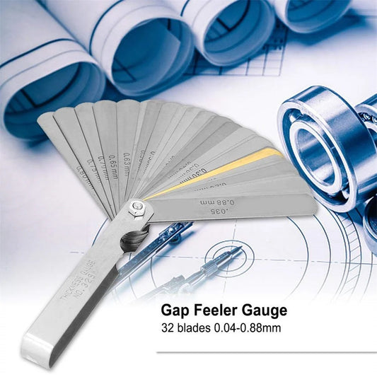 1PC Feeler Gauge, 32 Blades Feeler Stainless Steel Feeler Gauge for Measurement for Measuring Thickness for Handwork Universal
