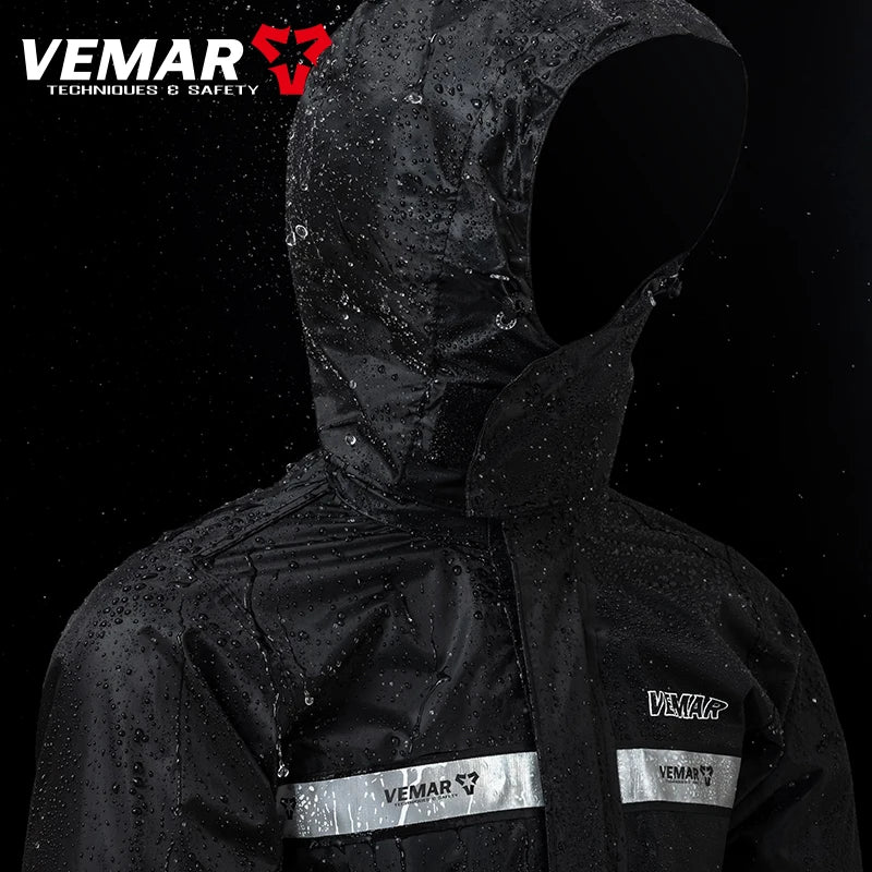 2-Piece/Set VEMAR Jacket and Pants Motorcycle Rain Suit - Extreme Weather Protection Men Women Raincoat for Moto Riders