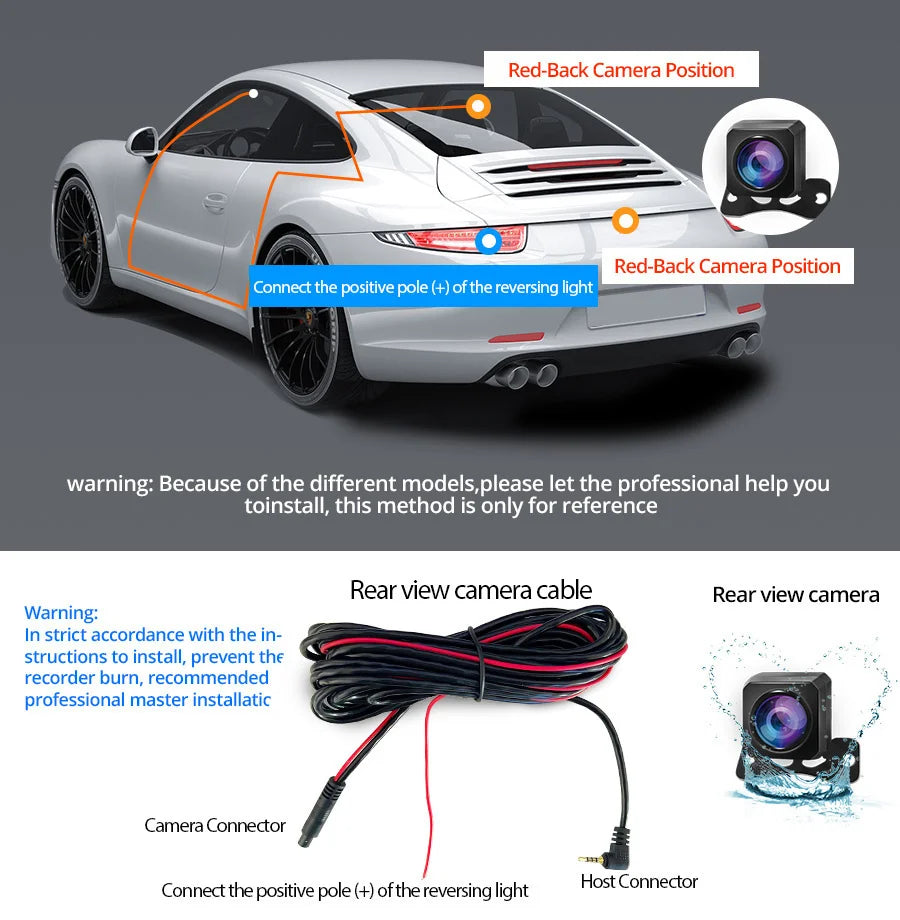 10 Inch Mirror Camera for Car Touch Screen Video Recorder Rearview Mirror Dash Cam Front and Rear Camera Mirror DVR Black Box