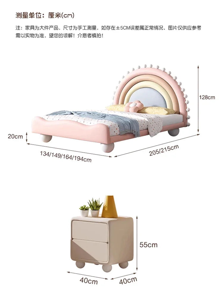 Cute Princess Children Beds Mattress Modern Pink Comferter Bed Luxury Wood Cama Infantil Bedroom Set Furniture