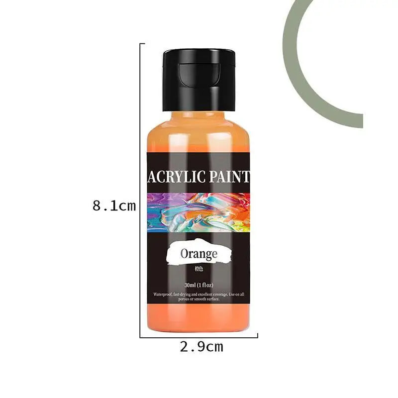 24 Colour Acrylic Paint Colors Bottled Acrylic Paint Set Paint For Fabric Clothing Painting Rich For Leather DIY Pigment