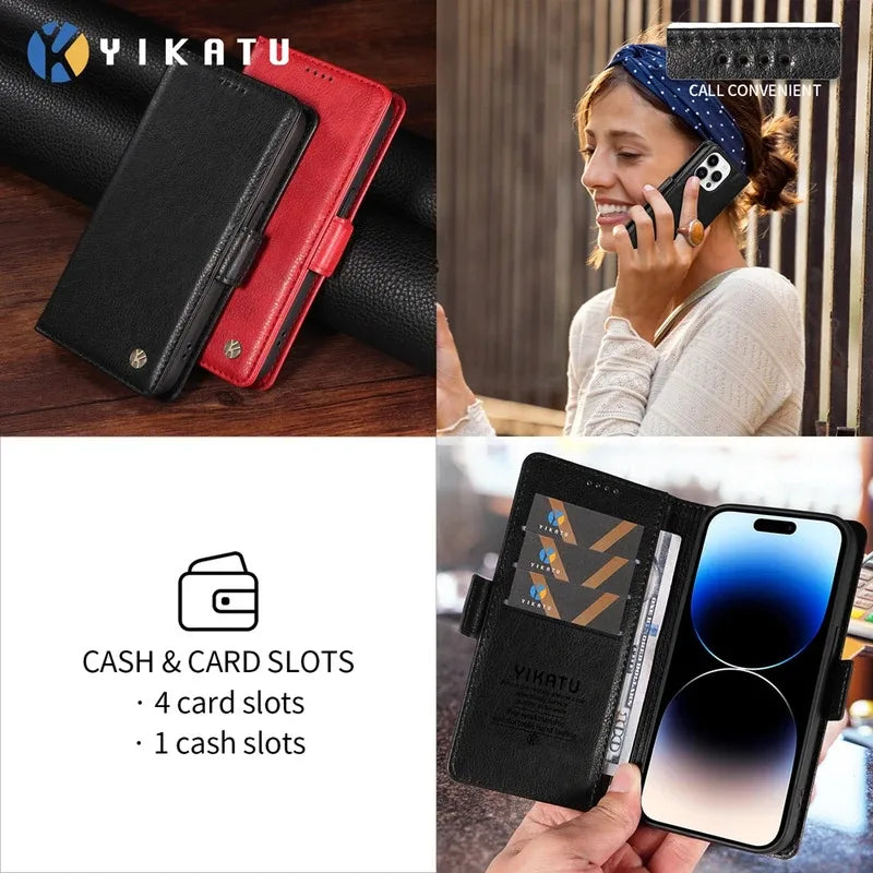 Magnetic Leather Wallet Case for Vivo Y400 V60 V50 V40 SE V30 V30E V29 V29E V27 Lite Pro 4G 5G Luxury Prenium Case Phone Cover