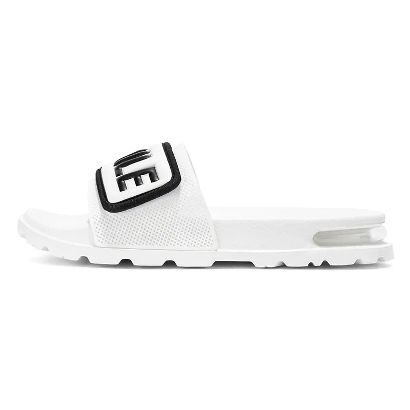 Men's Casual Slip-On Shoes Thick Bottom Air-Cushioned Slippers Magic Tape Simple High-End Summer Sandals EVA Material