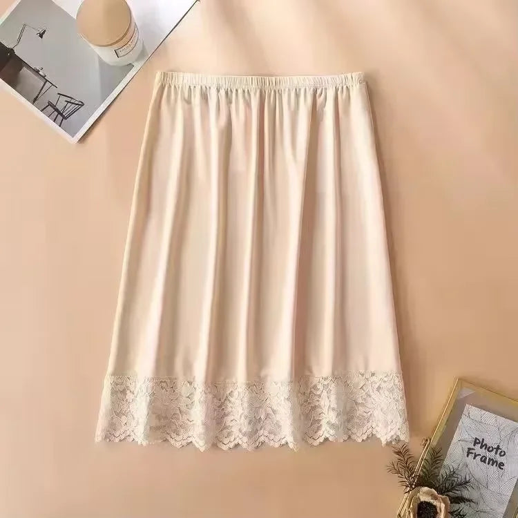 Summer 3 Lengths Womens Lace Underskirt Petticoat Under Dress Long Skirt Safety Skirt Lining Oversize Under Dress Slip