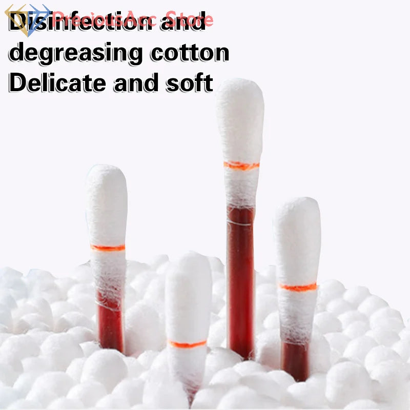 50PCS/Lot Medical Alcohol Disposable Emergency Cotton Stick Iodine Disinfected Swab First Aid For Children Adults Baby