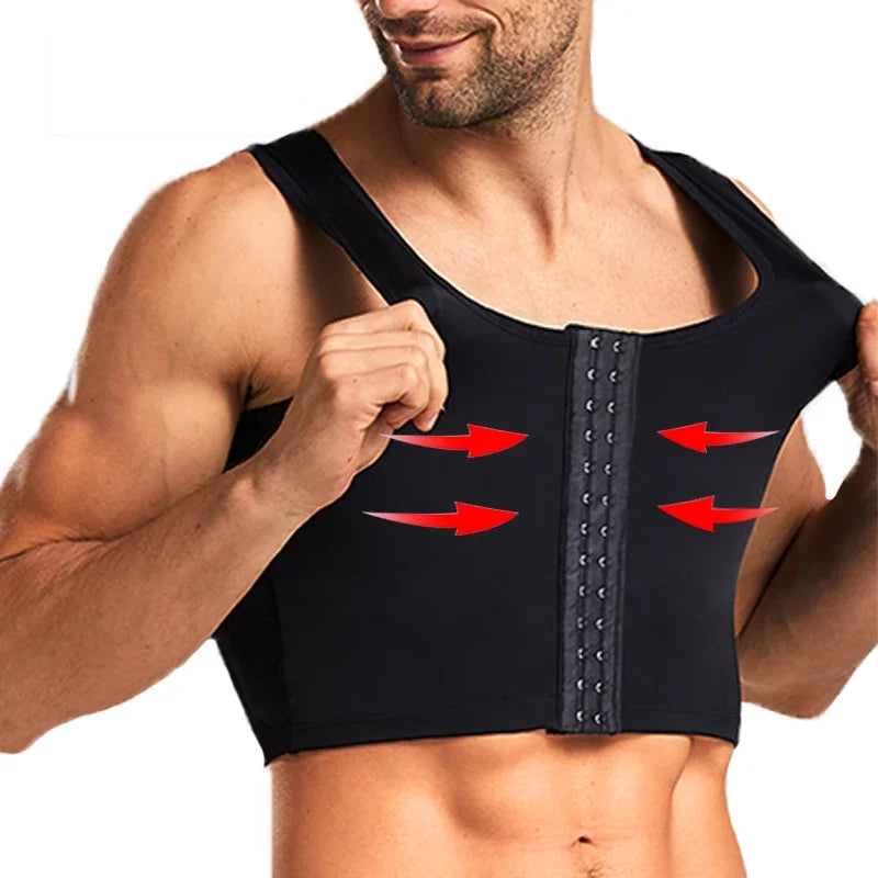 Men's Chest Vest Sweat Chest Bandage Tight-fitting Underwear Body Shaper Corset Support Belt Chest Compression Correct Posture