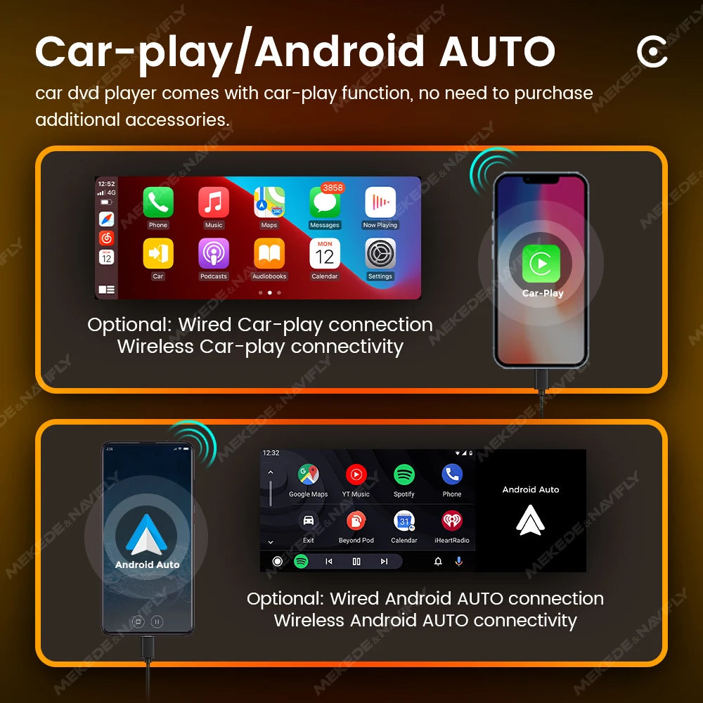 NaviFly 6.86" Wireless CarPlay Android Auto Universal 1 Din Car Radio Multimedia Video MP5 Player FM Stereo Receiver Camera BT