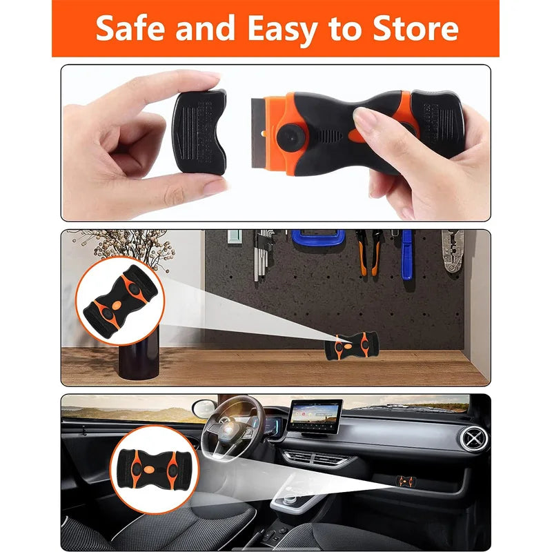 21Pcs/set Razor Blade Scraper for Car Glass with Extra Blades Car Sticker Lables Remover Tool Window Glass Cleaning Squeegee