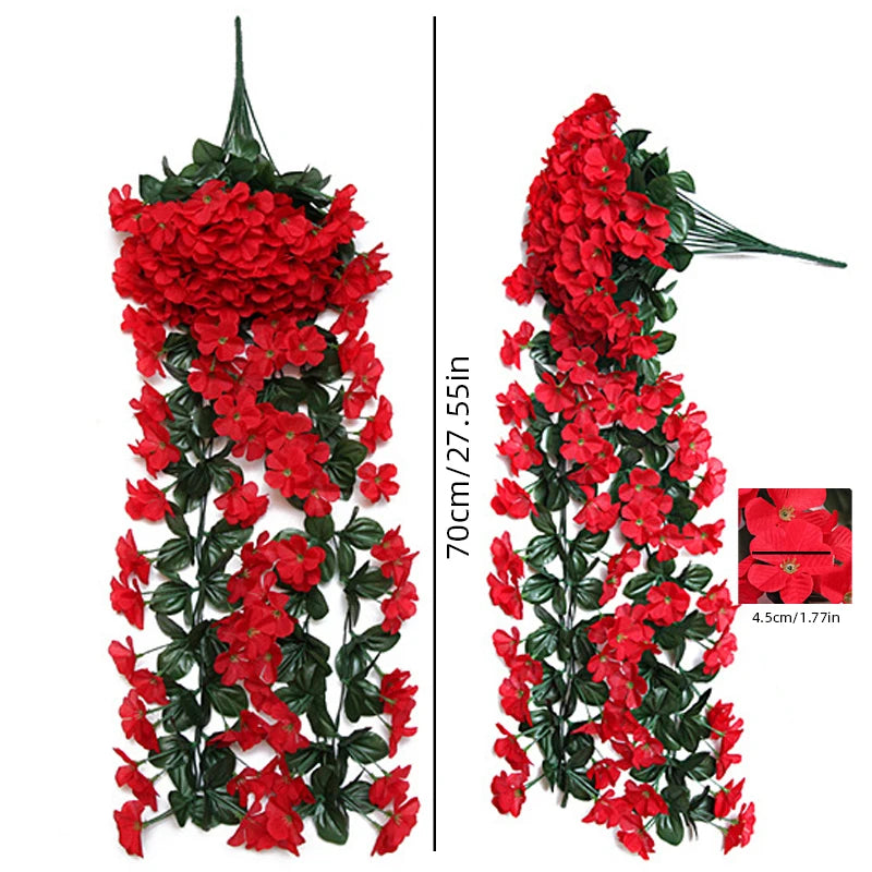 75CM Violet Artificial Flower Party Decoration Simulation Valentine S Day Wedding Wall Hanging Basket Flower Orchid Fake Flower