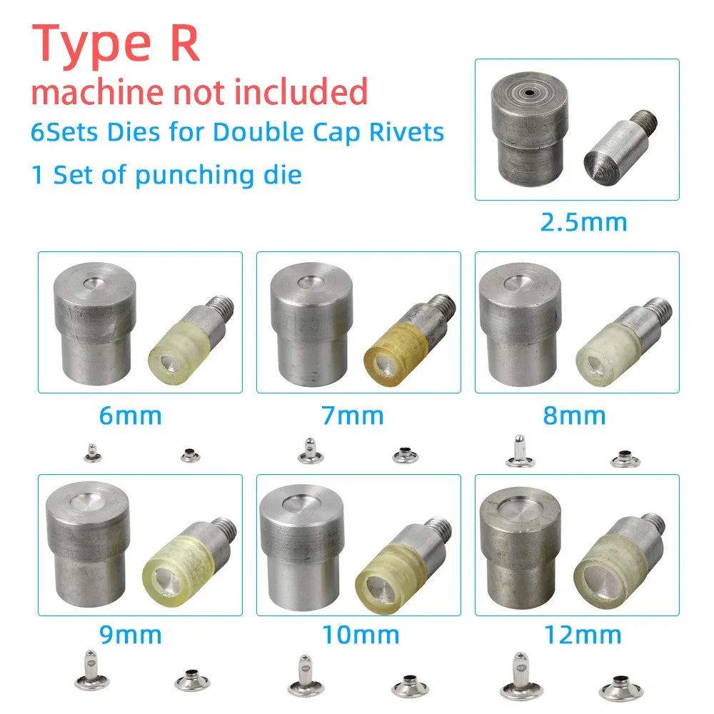 Hand Press Machine Tool for Metal Press Snap Buttons Rivets Installation Dies Tools Eyelets Grommets Leather Crafts Accessories