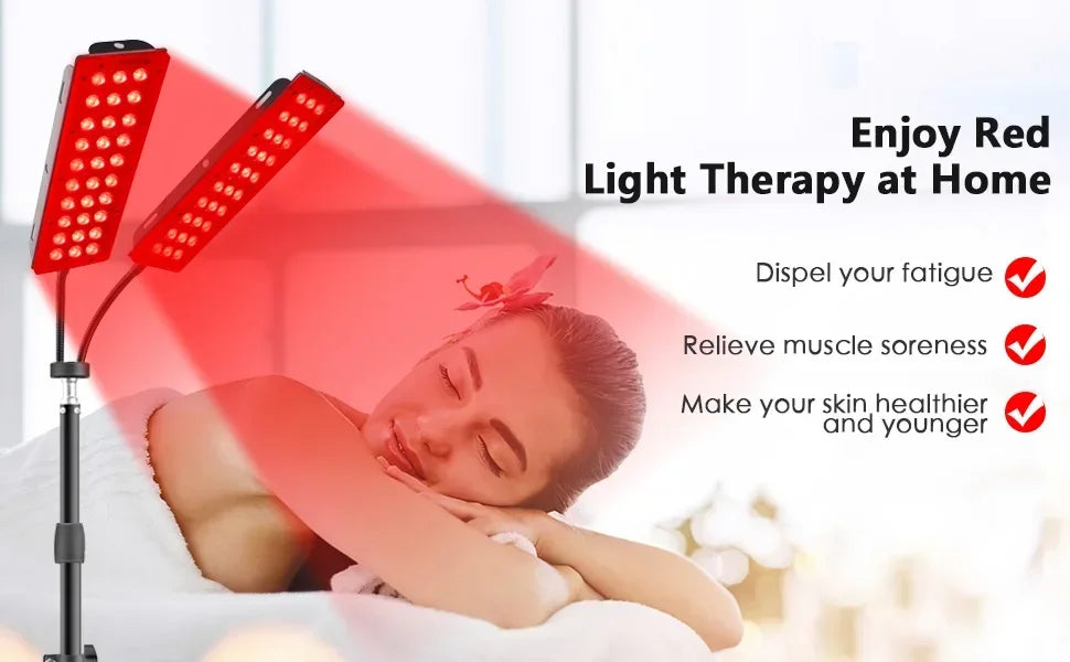 Astarexin Double Heads LED Red Light Lamp Infrared Light 850nm Near Infrared Light Device Full Muscle Body Pain Relief Skin Care
