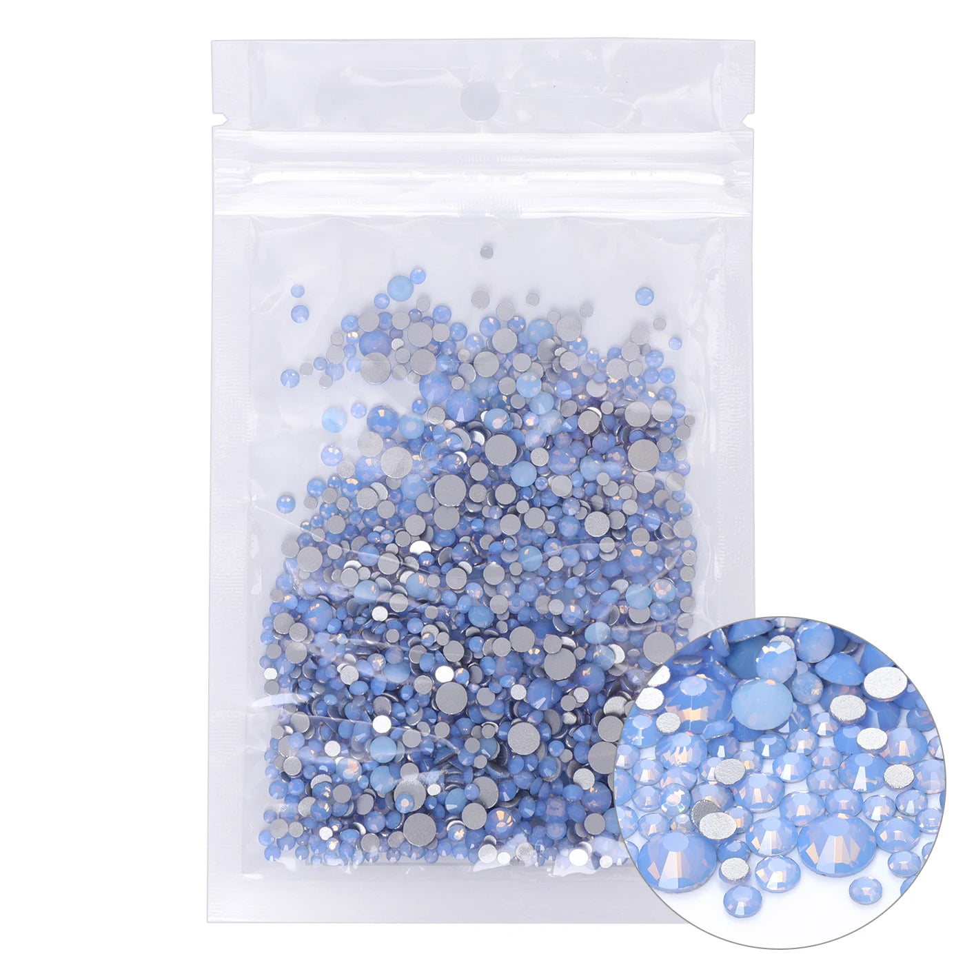 QIIY 1440Pcs Mix Size SS3-SS20 Clear Crystal FlatBack Rhinestones Non-Hotfix Glass Decorations DIY Glitter Stones 3D Nail Art