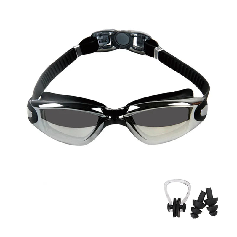 Swimming Goggles For Men Women Anti-Fog Uv Prescription Waterproof Silicone Adjust Swim Pool Eyewear Adults Kids Diving Glasses