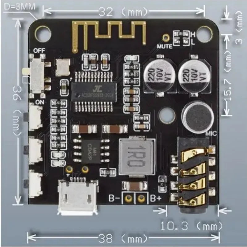 DIY Bluetooth Audio Receiver board Bluetooth 4.0 4.1 4.2 5.0 MP3 Lossless Decoder Board Wireless Stereo Music Module 3.7-5V