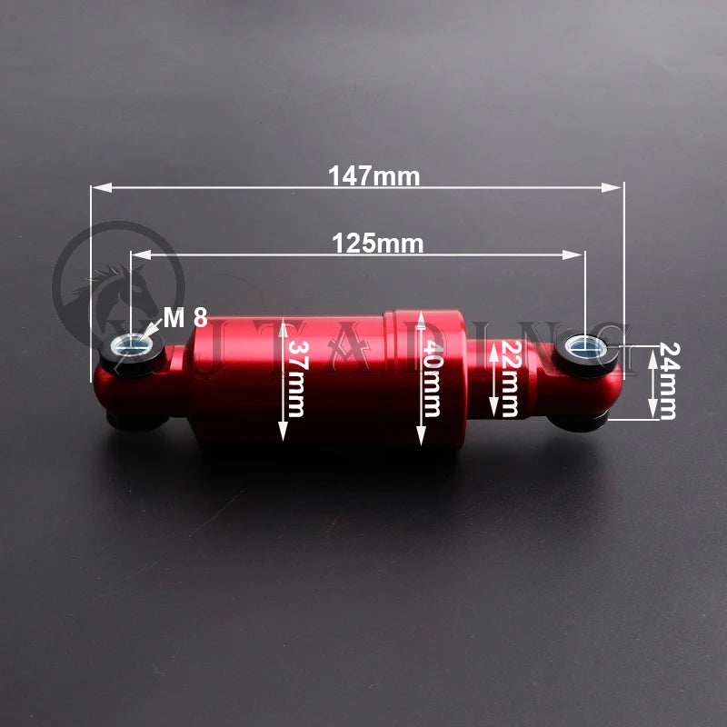 110mm 125mm 150mm 750LBS Electric Scooter Aluminum Shock Absorber Suspension Bicycle 24mm Front/Rear Wheels AllInclusive Spring