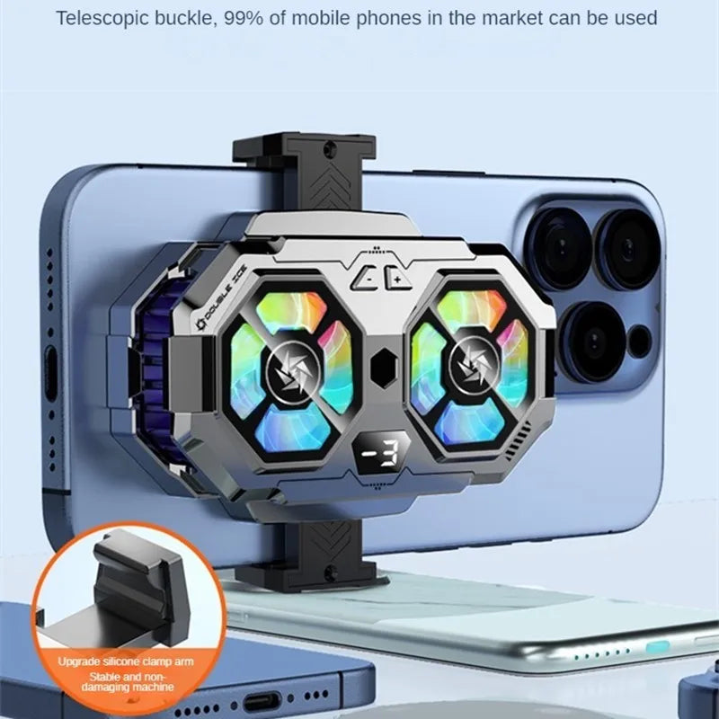Dual Fan TEC Cooling Mobile phone radiator iPhone Samsung MOTOROLA Xiaomi Universal mobile phone Live cooler Mobile phone fan