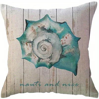 Home Decor Seashells & Seahorses Ocean-Printed Cushion Covers Pattern Cushion Cover Suitable for Sofa Bedroom Car Pillow Cover