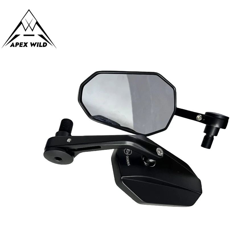 7/8"Motorcycle Handle Bar End Mirrors Black Side Mirror For Yamaha MT/FZ/TMA Kawasaki Z650-up Honda CB-R Rearview Mirror
