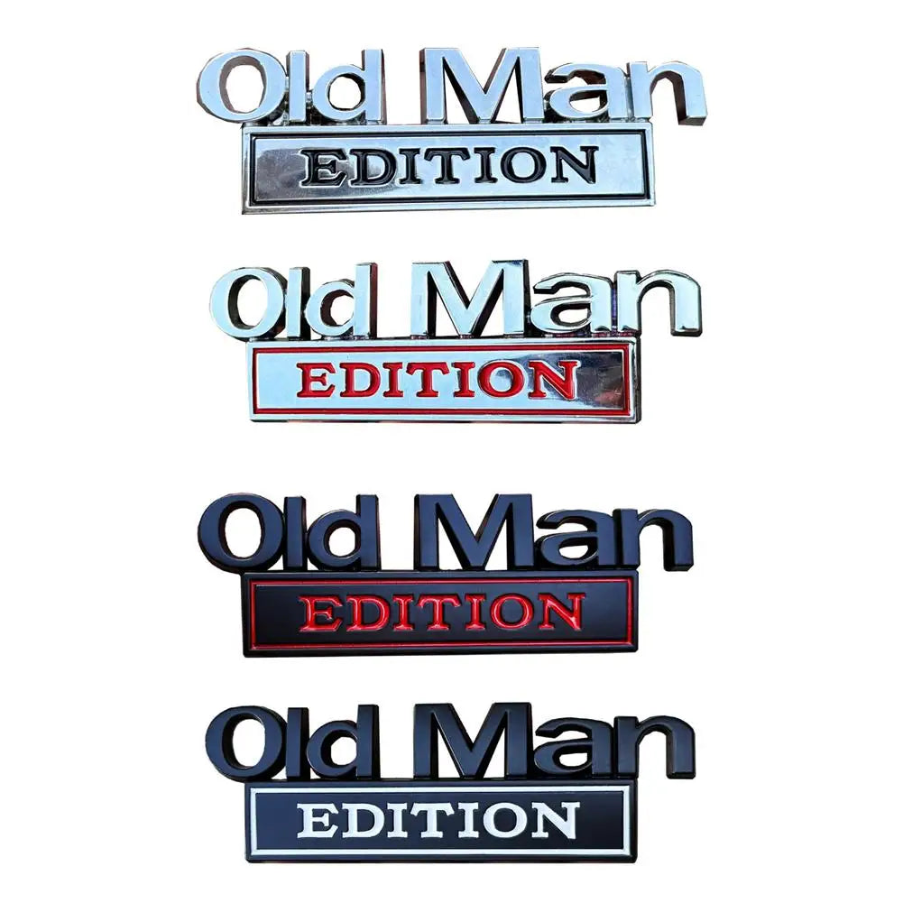 fashion Car Metal Logo 3D old man Edition Emblem Sticker Car Trunk Door Styling Decals Stickers Auto Decoration Accessories