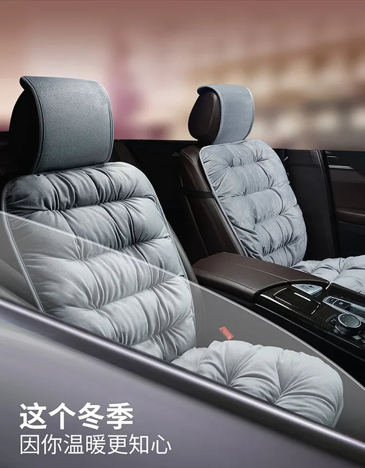 Winter Warm Car Seat Cushion Front Single Seat Rear Seat Cushion Down Plush Butt Cushion Chair Cushion with Backrest