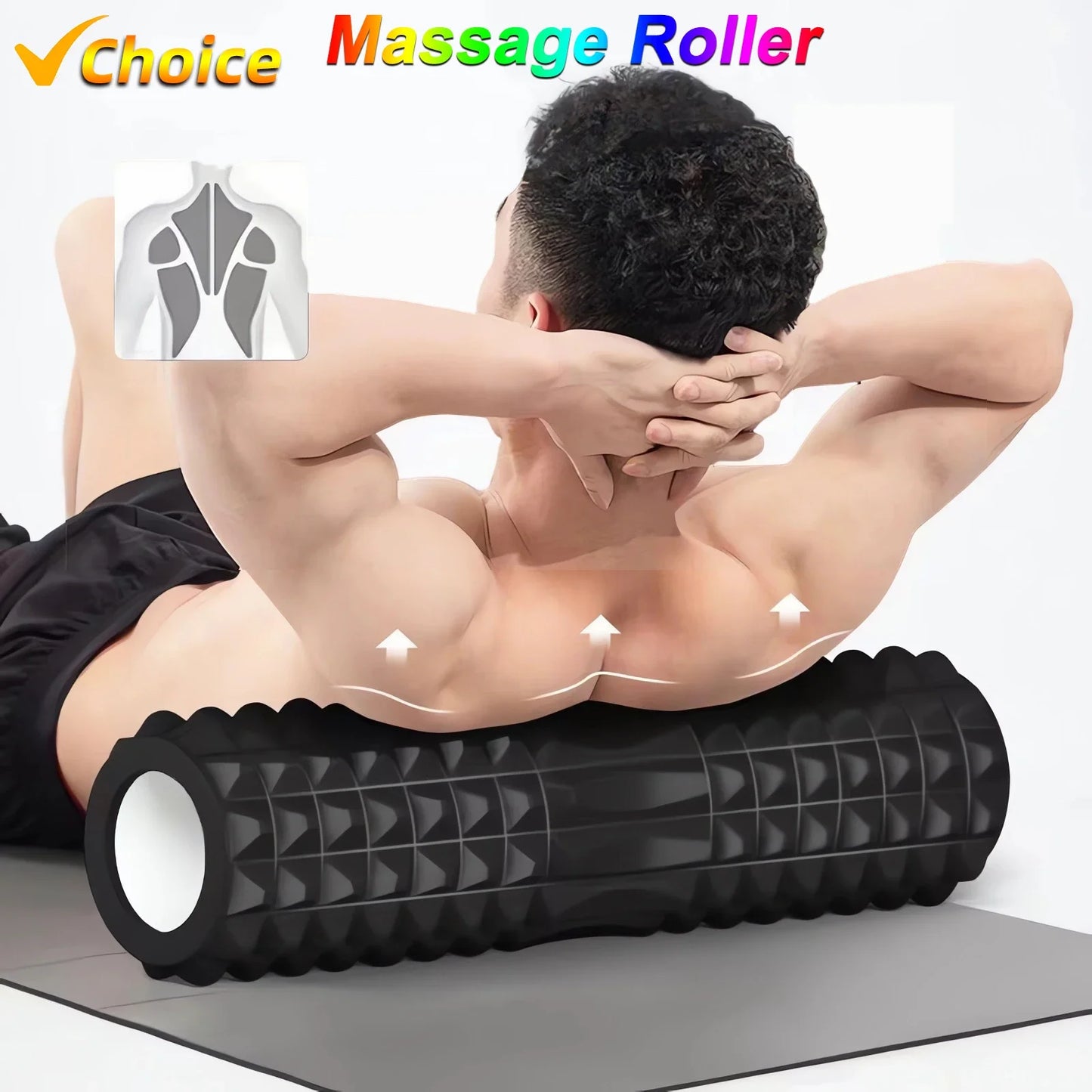 1pc Foam Massage Roller, Hollow Yoga Column Fitness Equipment for Muscle Massage, Physiotherapy and Sports Rehabilitation Rolle