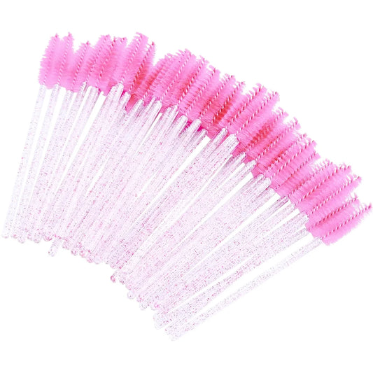 500 Pcs Disposable Crystal Eyelash Makeup Brush Diamond Handle Mascara Wands Eyelash Extension Tool