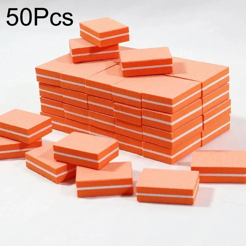 Nail Art Buffer Polish 50-10Pcs Mini Buffing Sanding Files Block Pedicure Care Manicure Pedicure Nail File Tools Nail Charm