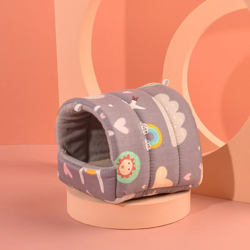 Soft Hamster House Rabbit Rodent Guinea Pig Rat Cage Nest Small Animal Sleeping Bed Winter Warm Cotton Mat Accessories Hedgehog