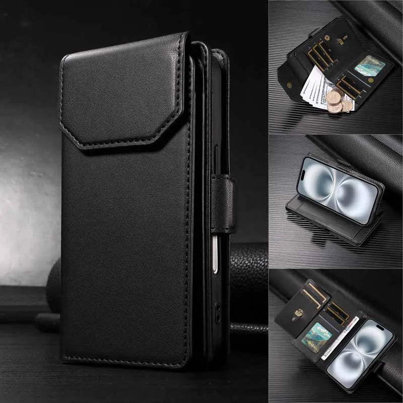 Leather Case For Samsung Galaxy S25 Ultra S24 S23 S22 S21 FE S20 S10 Plus Note 10 8 9 20 Edge Flip Wallet Multi-card Phone Cover