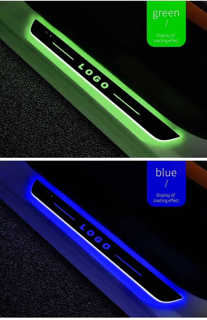 New style Car Door illuminated Sill light Logo Projector Lamp USB Power Wireless LED RGB Welcome Car Scuff Plate Pedal Light