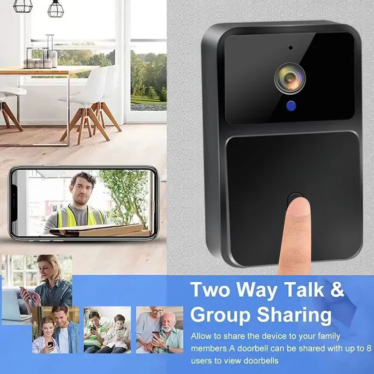 WIFI Video Doorbell Camera Night Vision HD Wireless Smart Home Security Battery Door Bell Two Way Intercom Voice Change For Home