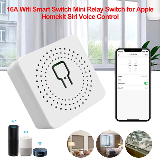 16A WiFi Smart Switch Home Mini AC100-240V DIY Switch APP Timer/Voice Control Module Relay Auto Breaker Works With Alexa Google