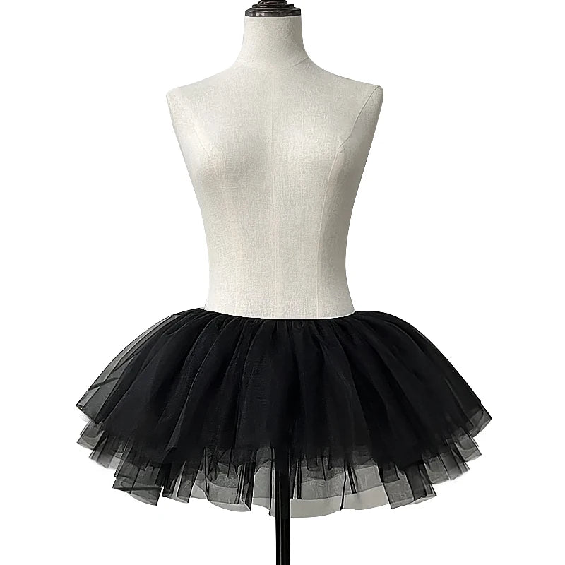 White Black Puffy Tulle Lolita Underskirt Women Cosplay Ballgown Kids Bridal Boneless Petticoats Tutu Dress