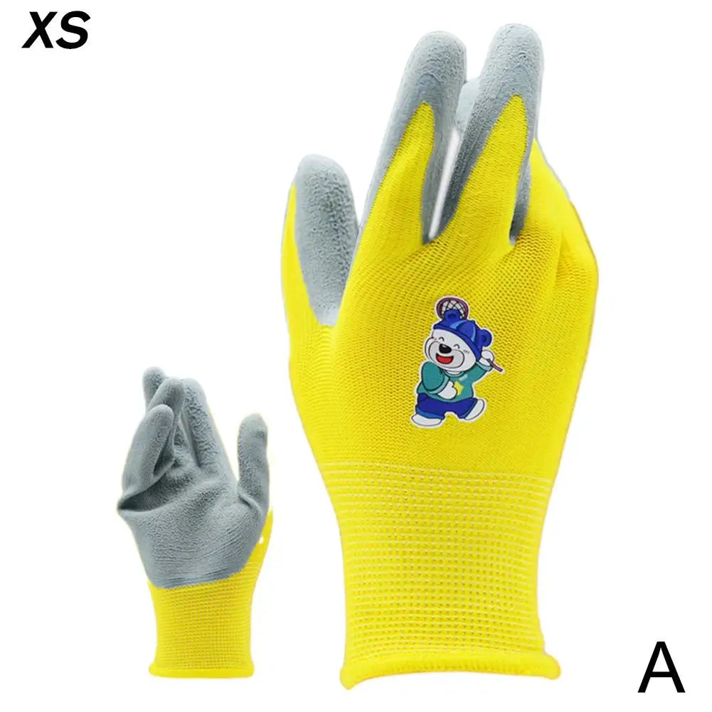 Gardening Gloves Kids Durable Waterproof Garden Work Gloves Non-Slip Children Safety Yard Work Gloves Portable Garden Supplies