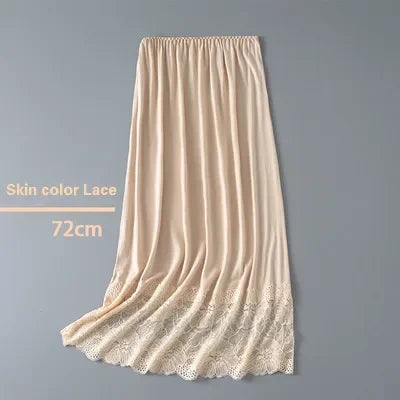 3 Lengths Basic Underskirt Modal Female Half Length Skirt Lace Slip Innerwear Short Skirt Women Half Slip Dress Petticoat