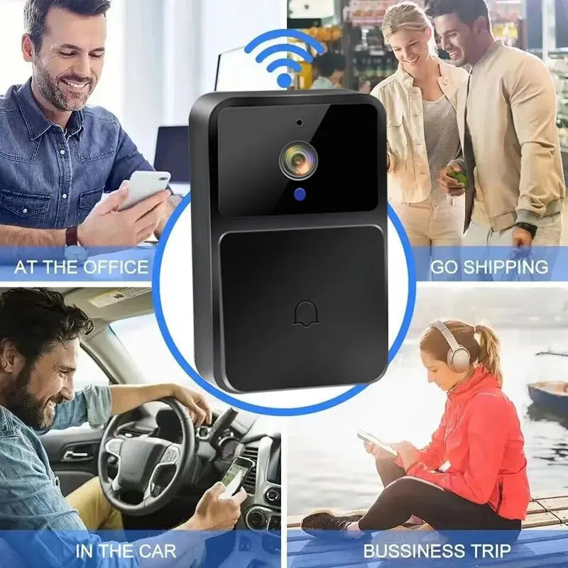 WIFI Video Doorbell Camera Night Vision HD Wireless Smart Home Security Battery Door Bell Two Way Intercom Voice Change For Home