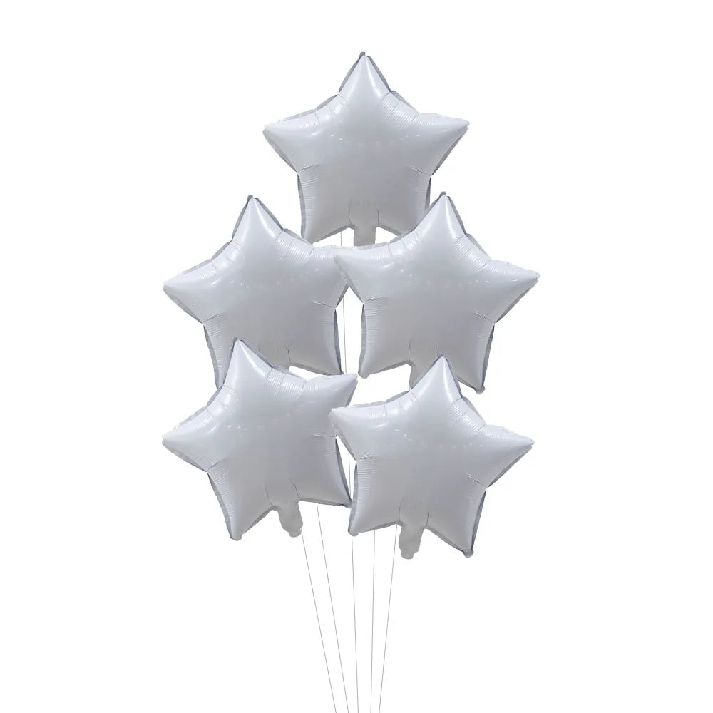 5Pcs 18inch Gold Silver Foil Star Balloon Wedding Balloons Decoration Baby Shower Children's Kids Birthday Party Balloons Globos