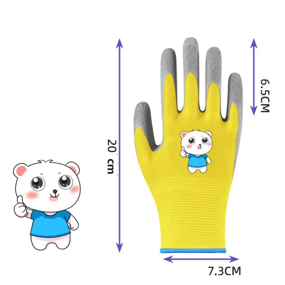 Kids Durable Waterproof Garden Work Gloves Non-Slip Children Safety Yard Work Gloves Portable Garden Supplies Gardening Gloves