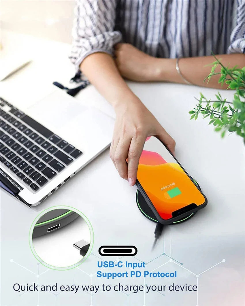 30W Wireless Charger For iPhone 14 13 12 11 Pro XS Max Mini X XR Induction Fast Wireless Charging Pad For Samsung Xiaomi Huawei