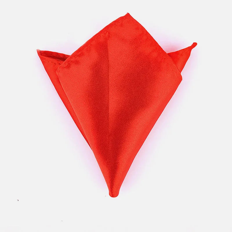 Luxury Men's Handkerchief Solid Color White Black Red Hankies Polyester Hanky Business Pocket Square Chest Towel 22*22CM