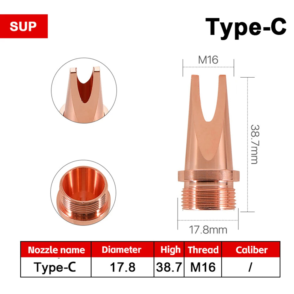 M16 SUP Laser Welding Nozzle AS-12 BS-16 CS-12 DS ES-12 FS-16 Cutting Nozzle Wire Feed Nozzles for Handheld SUP Laser Welder