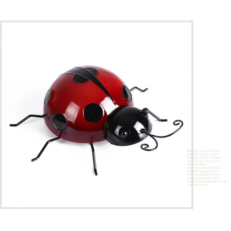 10/16/20cm Metal Ladybug Fence Hanger Wall Hanging Outdoor Garden Decorative Figurine Decoration Crafts Miniatures Home Decor