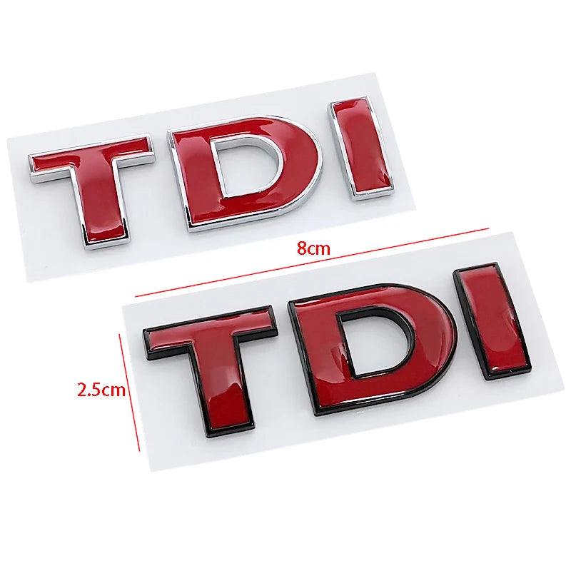 3d ABS Black Logo TDI Emblem Car Trunk Badge For VW Passat Jetta Touareg Tiguan Touran Golf 4 5 6 Caddy TDI Sticker Accessories