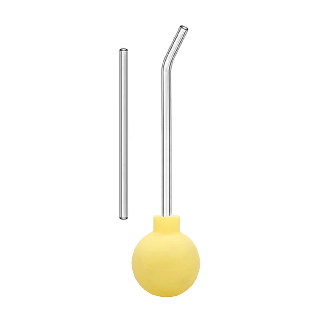 Oral Calculus Remover Tonsil Stone Cleaning Kit 15 ° 90 ° Curved Glass Tube Manual Suction Ball Tonsil Cleaner Removes Stones