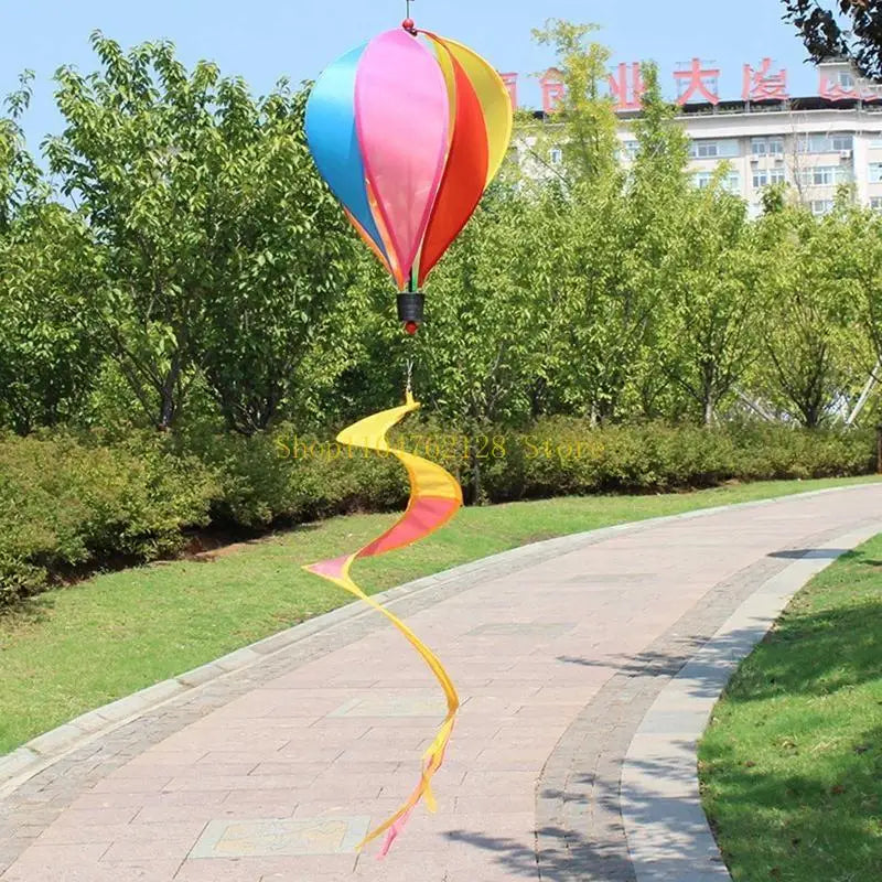 Rotating Wind Striped Tie dye Windsock Hanging Ornament Decor Supplies best sale