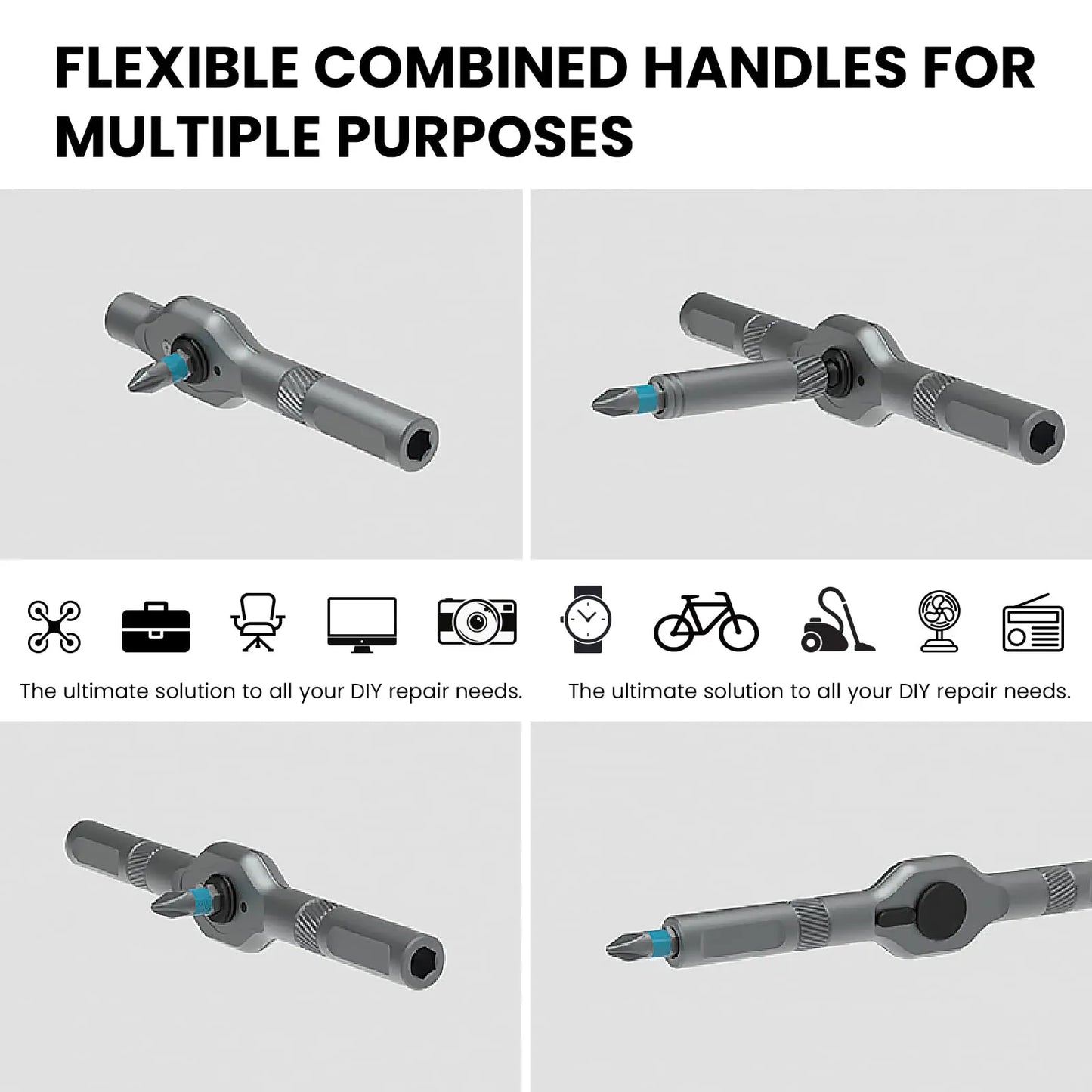 VMAN 24in1 RS1 Multi-Purpose Ratchet Screwdriver Set 24 in 1 S2 Steel Magnetic Screwdriver Bits Repair Tools